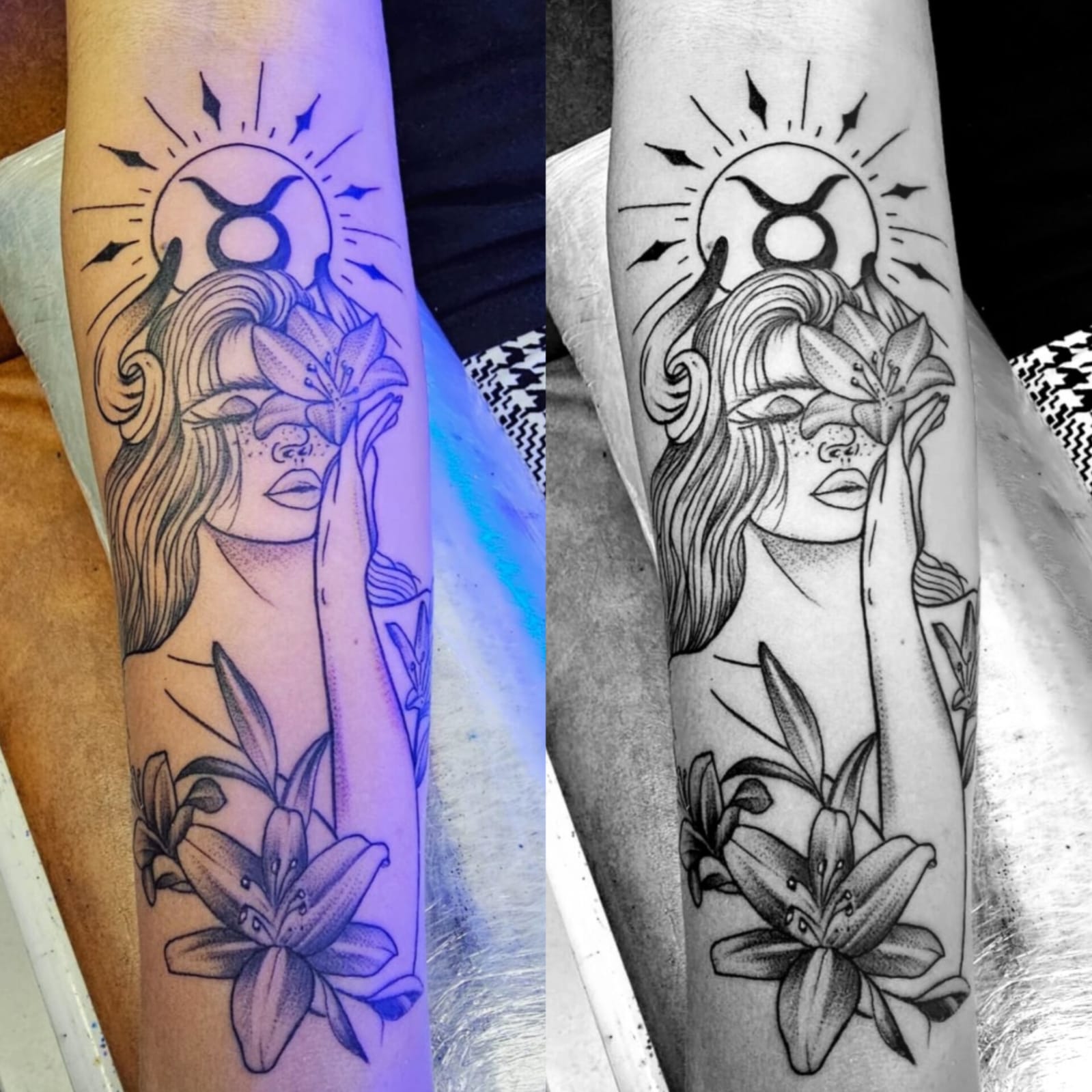 Linework forearm by Gibran Minnaar
